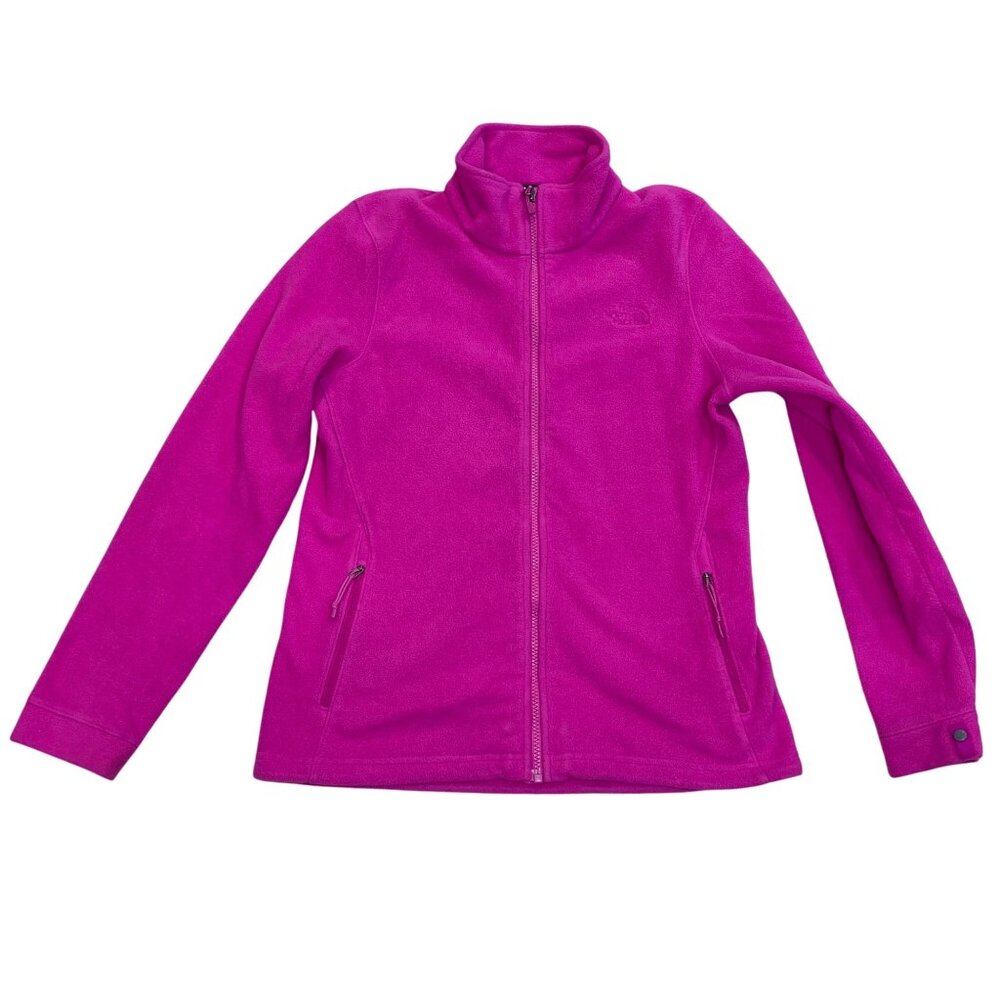 The North Face Fleece Jacket Women's Size Medium Barbie Pink Full Zip Polyester